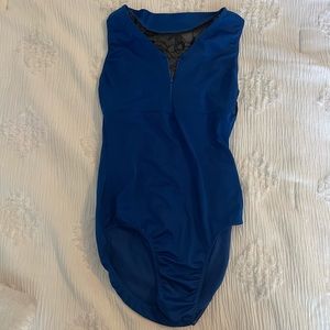 Blue and black lace leotard ✨